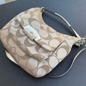 COACH champagne shoulder hobo crossbody bag